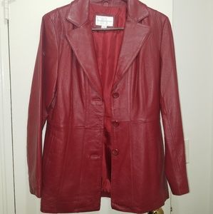 Red leather jacket